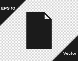 Black Empty document icon isolated on transparent background. Checklist icon. Business concept. Vector