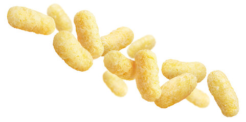 Tasty corn sticks, isolated on white