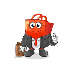 shopping bag office worker mascot. cartoon vector