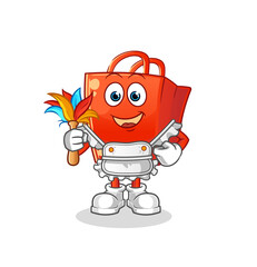 shopping bag maid mascot. cartoon vector