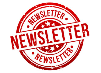 Newsletter Stamp Button Banner Badge in red.