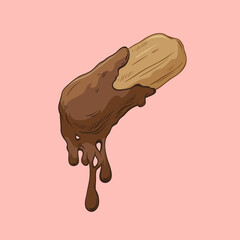 Eclair cake hand drawn, vector illustration