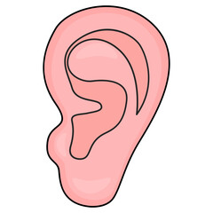 Hearing Organ Vector color Icon Design, Organ System Symbol, Human Anatomy Sign, Human Body Parts Stock illustration, Outer Portion of Ear Concept, 