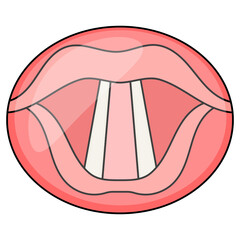 Opened Throat and Mouth Concept,  oral examination Vector color Icon Design, Organ System Symbol, Human Anatomy Sign, Human Body Parts Stock illustration