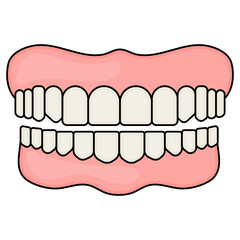 Teeth jaw Concept, Lower and Upper Jaw with Gum Line Vector color Icon Design, Organ System Symbol, Human Anatomy Sign, Human Body Parts Stock illustration