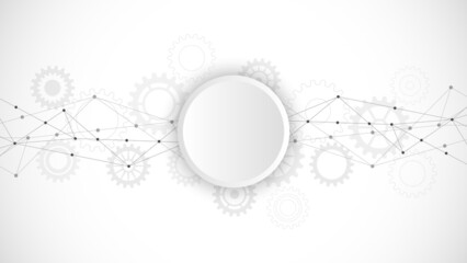 Abstract background and geometric pattern with connecting the dots and lines. Networking concept, internet connection and global communication