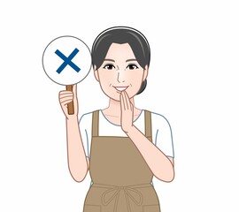 パネルを持って話す人