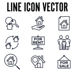 Real Estate elements set icon symbol template for graphic and web design collection logo vector illustration