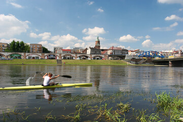 Gorzow Wielkopolski (Gorzów Wielkopolki) and the Warta River, Poland - obrazy, fototapety, plakaty