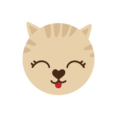 Hand drawn cat. Animals face with nice elements