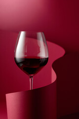 Glass of red wine.