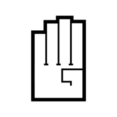 Hand shake gesture. Symbol number four. Vector