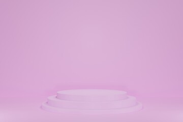 Background For Product Presentation and Pink Empty 3 Level Podiums