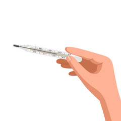 Traditional mercury thermometers to measure body temperature.Vector