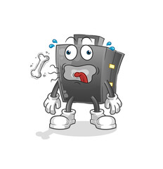 briefcase burp mascot. cartoon vector