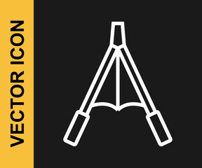 White line Air blower bellows icon isolated on black background. Vector