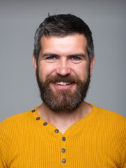 Obraz premium Man smile face. Handsome smiling guy. Positive people expressions and emotions.