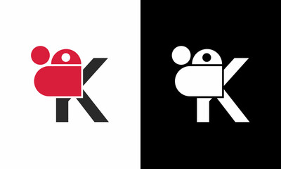 Happy mothers day Logo Heart Letter K. Beautiful vector love logo. K love outline creative letter logo