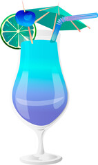 Blue cocktail with lime