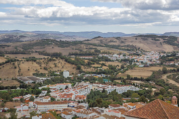 Fototapeta premium View over Jimena de la Frontera seen from the castle above the village