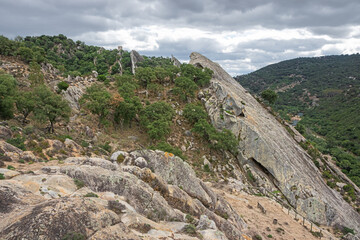 Dangerous precipices in the Risco garden above the Hozgarganta river west of Jimena de la Frontera