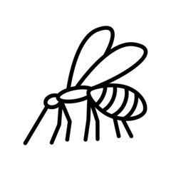 Mosquito flat line icon. Insect control vector symbol, mosquito repellent, protection. Outline sign for mobile concept and web design, store