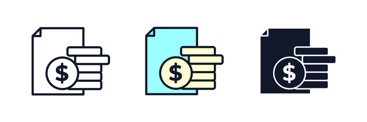 Financial calculation. Budget icon symbol template for graphic and web design collection logo vector illustration