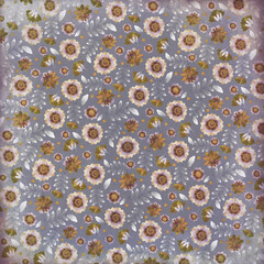 Floral ornament. Retro background. Raster illustration for scrapbooking, wrapping, packaging, postcard,