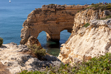 Fototapeta na wymiar Cliffs at the beach praia da Marinha. Algarve. Portugal. Europe