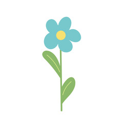 Spring flower growing. Simple vector illustration in cartoom style. Icon on white