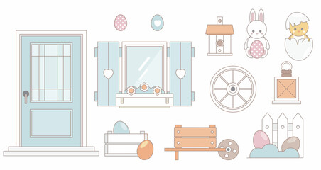 Outdoor Easter Yard Decorations.  Front Porch