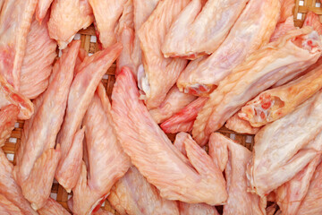 Raw chicken wings  background