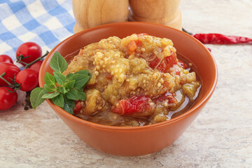 Caucasian Mangal salad with baked vegetables