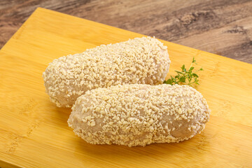 Raw chicken cutlet for roast