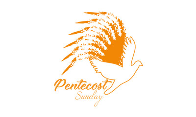 Pentecost poster design for print or use as card, flyer or T shirt