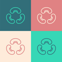Pop art line Beans icon isolated on color background. Vector