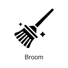 Broom vector Solid Icon Design illustration. Home Improvements Symbol on White background EPS 10 File