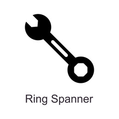 Ring Spanner vector Solid Icon Design illustration. Home Improvements Symbol on White background EPS 10 File
