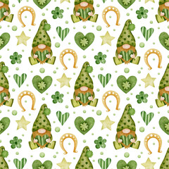 Obraz premium Watercolor seamless pattern for st. patrick's day. 