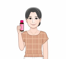 美容ドリンクをもつ女性