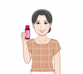 美容ドリンクをもつ女性