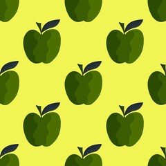 Fototapeta na wymiar Seamless fruit pattern with apples for gifts