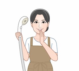 シャワーを持った女性