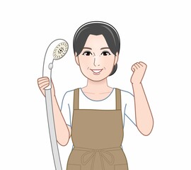シャワーを持った女性