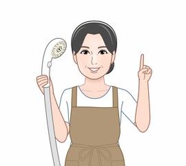 シャワーを持った女性