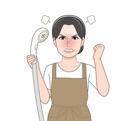 シャワーを持った女性