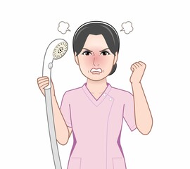 シャワーを持った女性