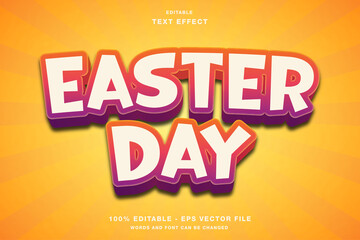 Easter Day Cartoon 3D Editable Text Effect