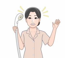 シャワーを持った女性