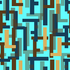 Patterns consisting of geometric shapes. Design on a blue background for packaging, wallpaper, newspaper, fabric, drapery, scrap paper, backdrop.